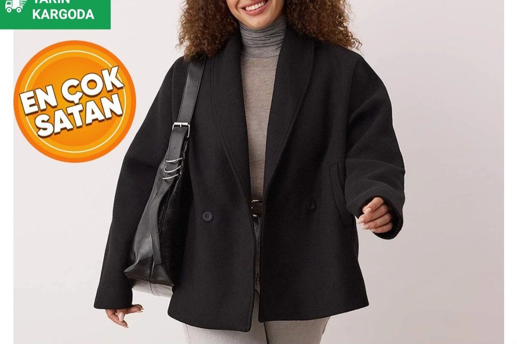 Siyah Kadın Kaban - Görsel 2