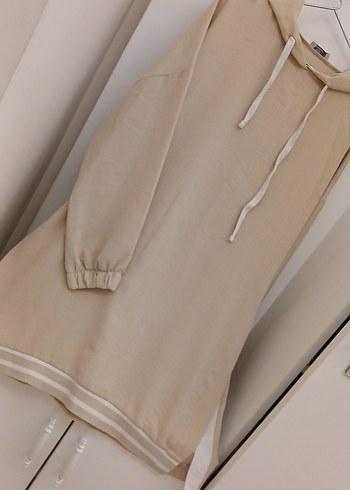 Bej Uzun Kollu Kadın Sweatshirt - Görsel 2