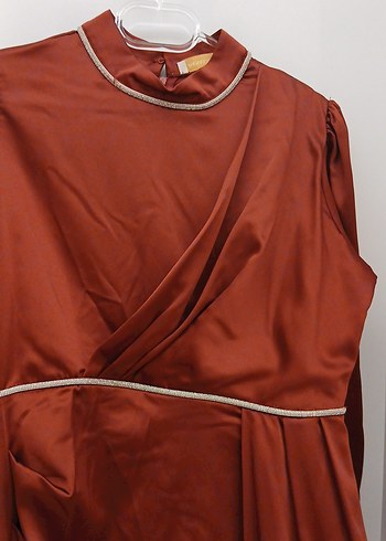 Bordo Uzun Kollu Drapeli Kadın abiye - Görsel 3