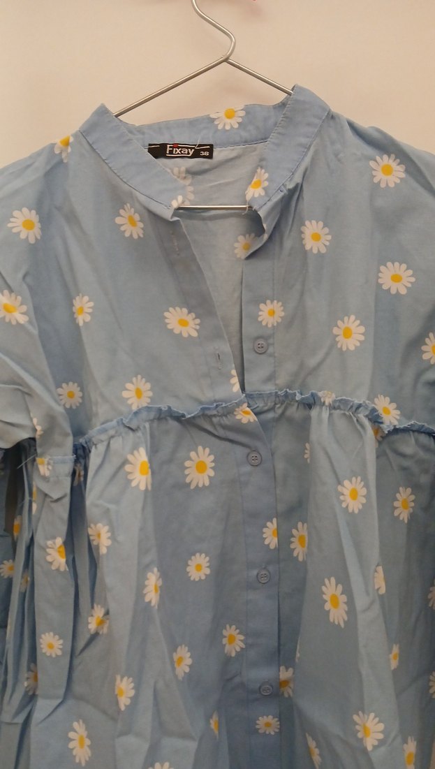 Uzun Kollu Çiçek Desenli tunik Gömlek - Görsel 2