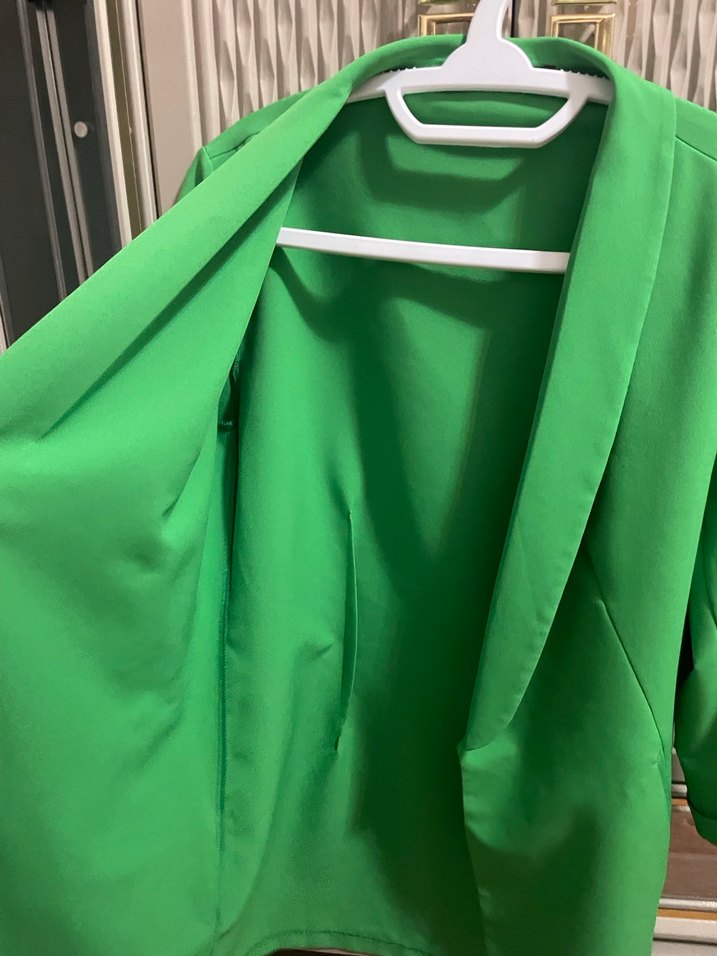 Yeşil Drapeli Kadın Blazer Ceket - Görsel 4