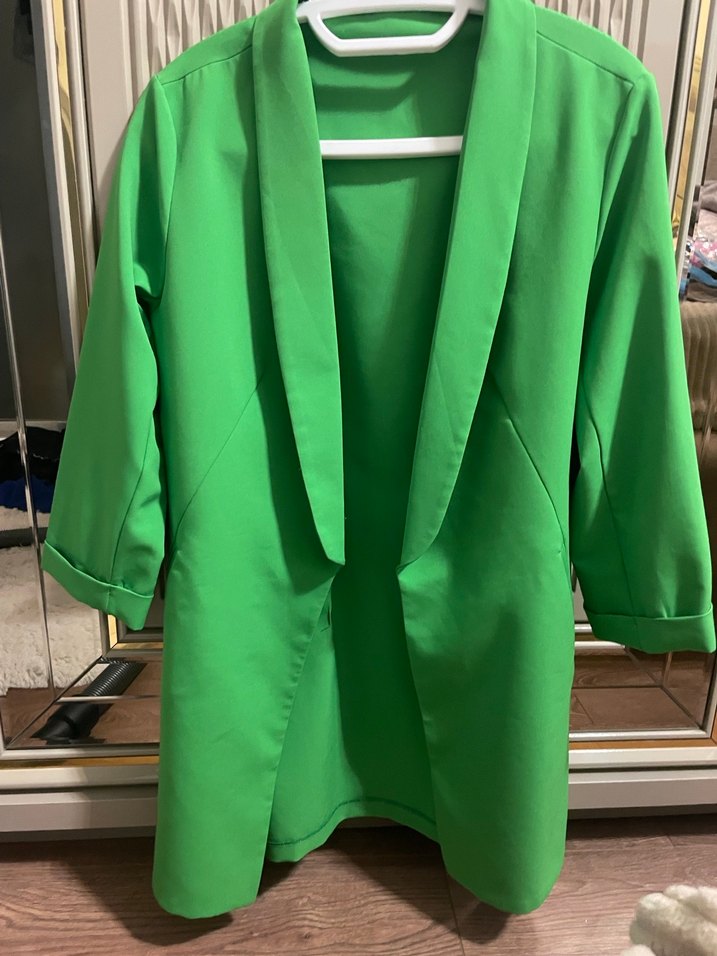 Yeşil Drapeli Kadın Blazer Ceket - Görsel 2