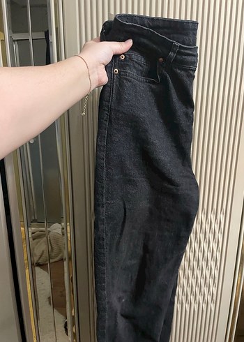 Koyu gri  Regular Fit Kadın Kot Pantolon - Görsel 7