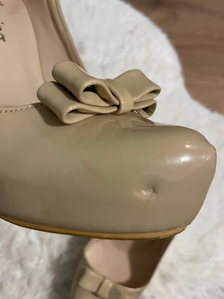 Bej Rugan Topuklu Stiletto Kadın Ayakkabı - Görsel 5