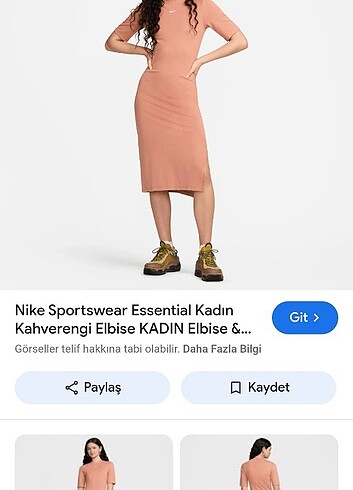 Somon rengi elbise
