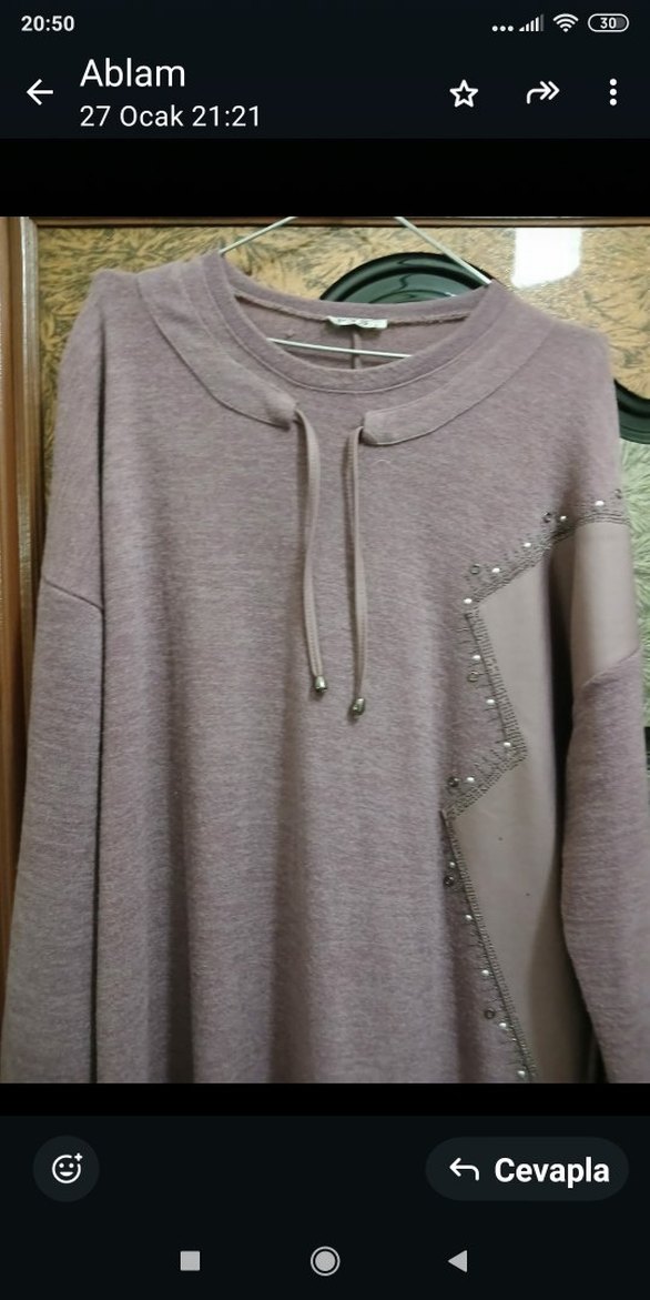 Nakışlı Kadın Triko Uzun Kollu Kazak - Görsel 3