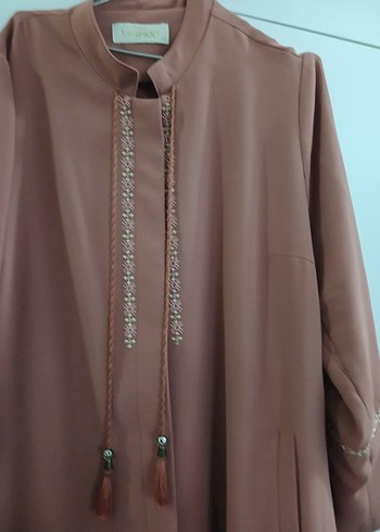 Uzun Kol Detaylı Kadın kiremit rengi  yazlikKap - Görsel 2