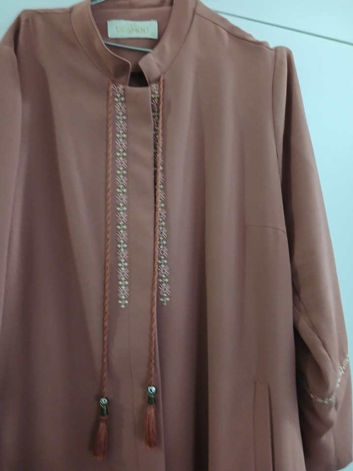 Uzun Kol Detaylı Kadın kiremit rengi  yazlikKap - Görsel 2