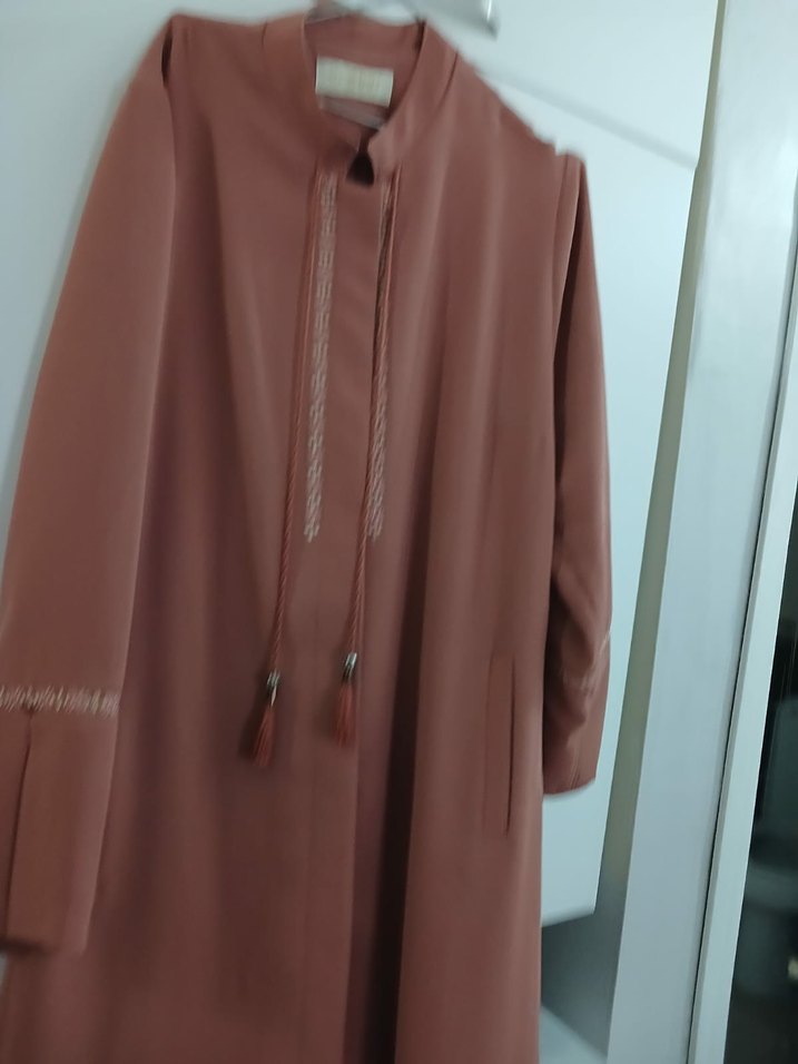 Uzun Kol Detaylı Kadın kiremit rengi  yazlikKap - Görsel 3