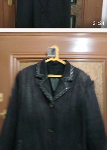 Siyah Süet Uzun mevsimlik kadın pardesu - Görsel 3