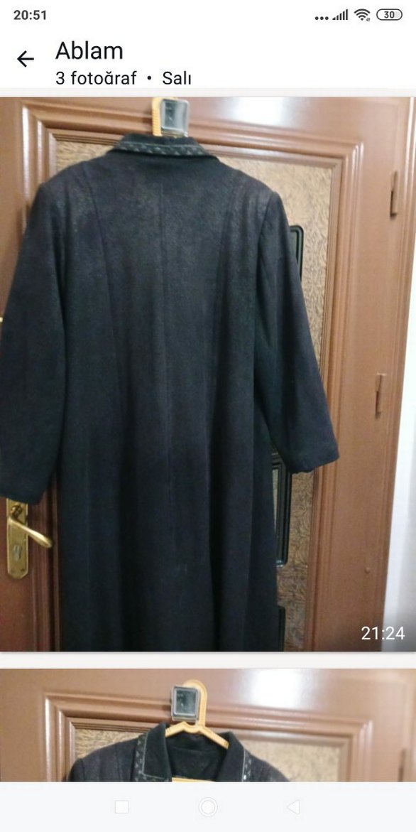 Siyah Süet Uzun mevsimlik kadın pardesu - Görsel 2