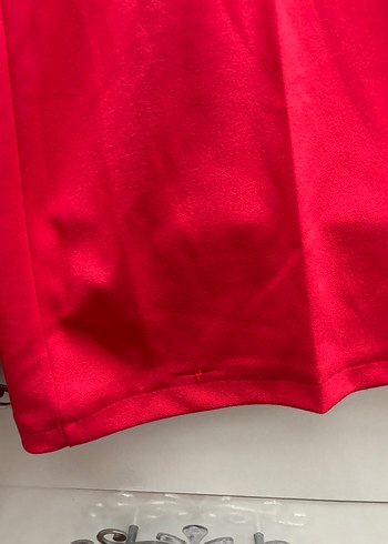 Kırmızı Midi Drapeli Kadın Kumaş Pantolon - Görsel 3