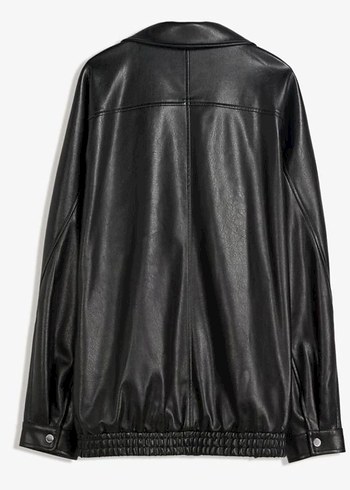 Siyah  Deri Biker Ceket - Görsel 2