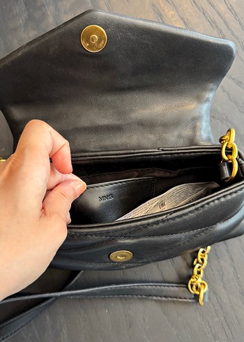 Zincir Detaylı Siyah Deri Kadın Çanta - Görsel 3