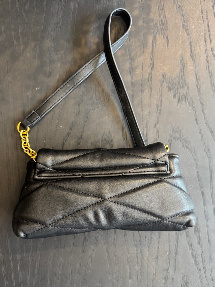 Zincir Detaylı Siyah Deri Kadın Çanta - Görsel 2