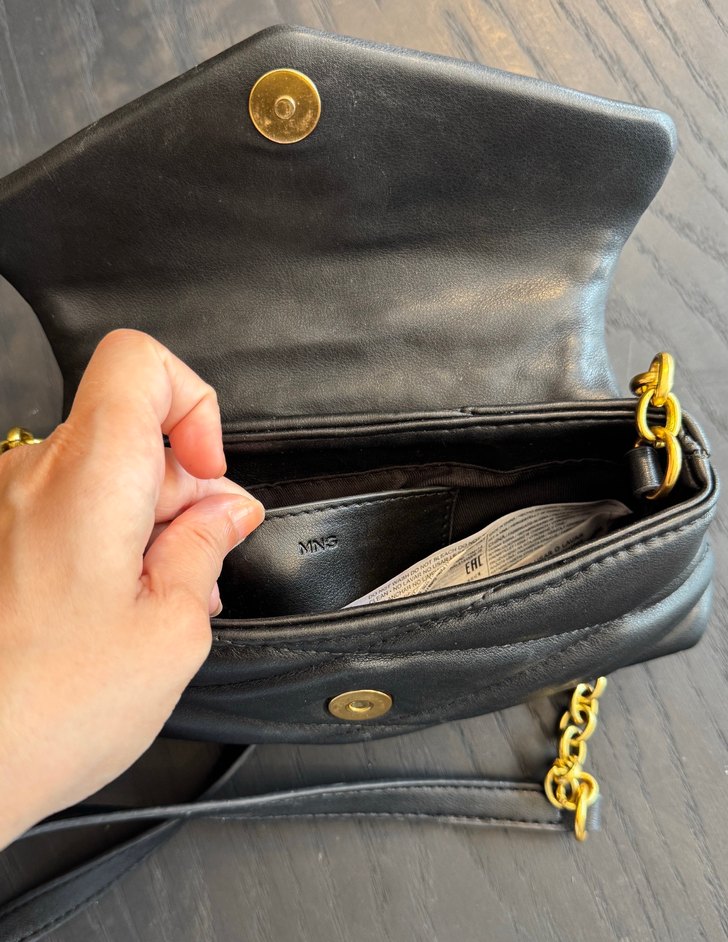 Zincir Detaylı Siyah Deri Kadın Çanta - Görsel 3