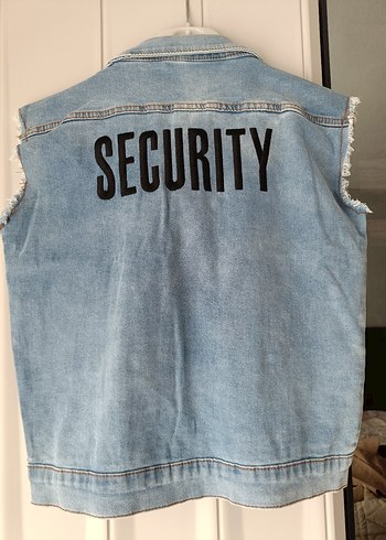 Accessory Collective Düğmeli Mavi Kolsuz Kot Ceket