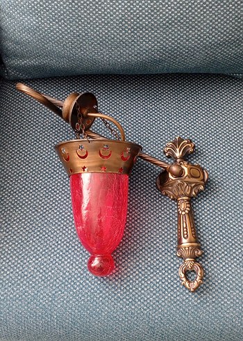 Kırmızı Camlı Klasik Avize Lambası - Görsel 2