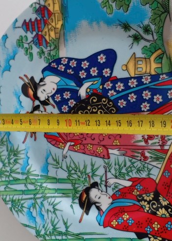 Renkli Etnik Desenli Seramik Tabak - Görsel 6