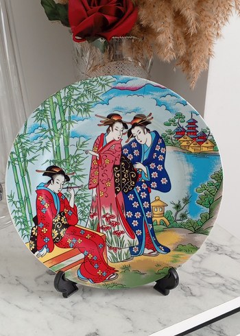 Renkli Etnik Desenli Seramik Tabak - Görsel 3