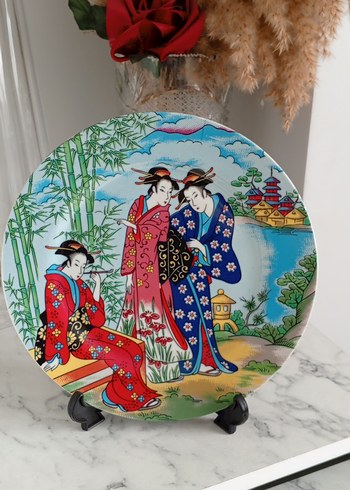 Renkli Etnik Desenli Seramik Tabak - Görsel 2