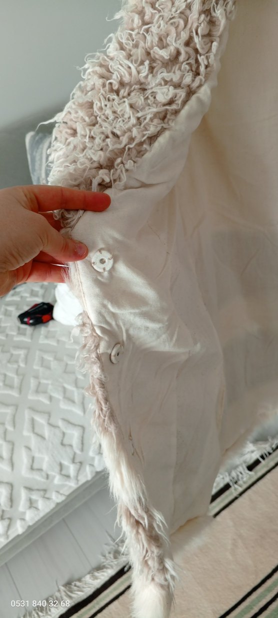 Kadın Bej Kürk Detaylı Bohem Yelek - Görsel 3