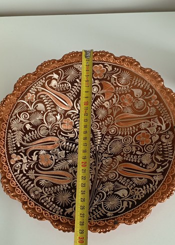 El İşçiliği Dekoratif Bakır Tabak - Görsel 6