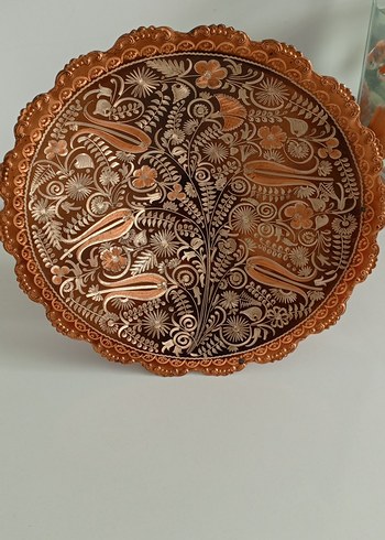El İşçiliği Dekoratif Bakır Tabak - Görsel 5