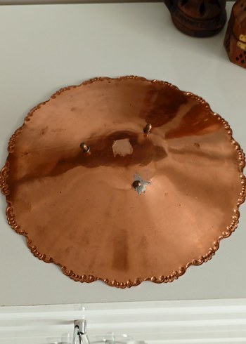 El İşçiliği Dekoratif Bakır Tabak - Görsel 4