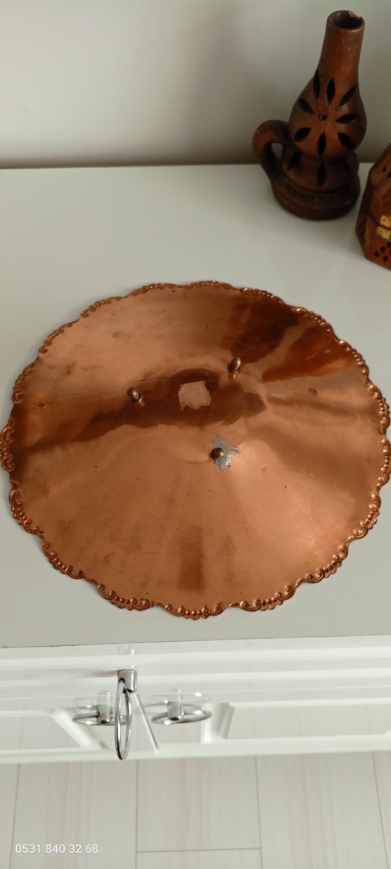 El İşçiliği Dekoratif Bakır Tabak - Görsel 4