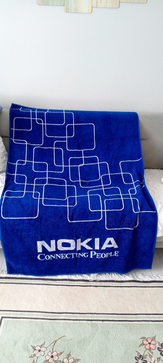 Koyu Mavi Baskılı Havlu - Görsel 2