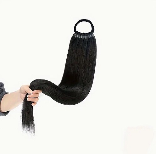 universal Beden siyah Renk Siyah 60 cm lastikli postiş
