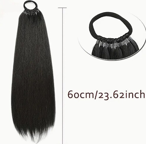 universal Beden Siyah 60 cm lastikli postiş