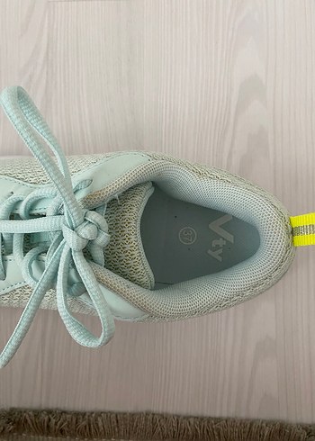 37 Beden gri Renk Su yeşili Bez Bağcıklı Kadın Spor Ayakkabı