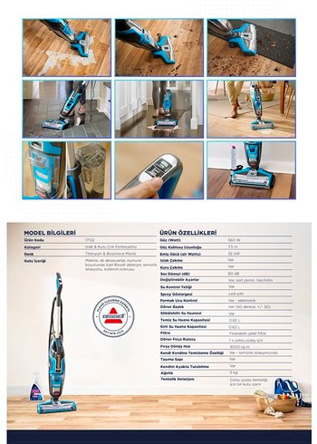 Bissell Crosswave Çok Fonksiyonlu Elektrikli Süpürge - Görsel 7