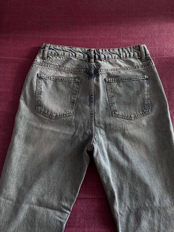 Vintage düsük bel wide leg jeans - Görsel 2