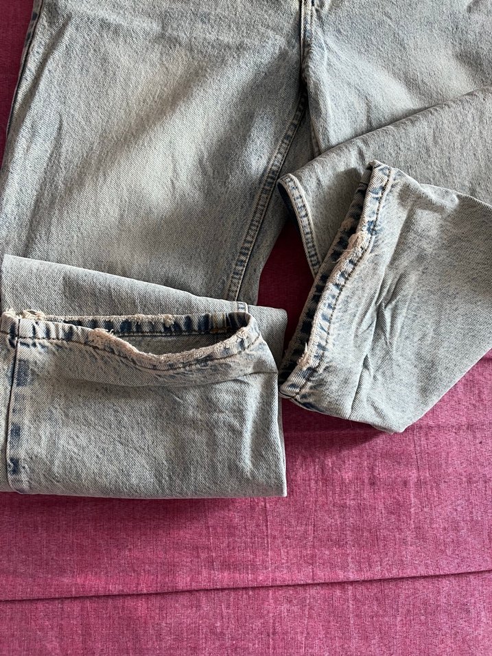 Vintage düsük bel wide leg jeans - Görsel 4