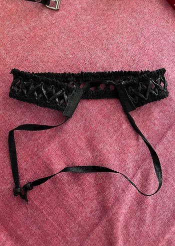 Siyah Gotik Bağcıklı Kadın Choker - Görsel 2