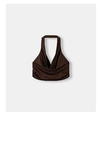 Bershka BERSHKA drapeli halter yaka top