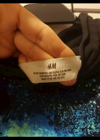 10 Yaş Beden siyah Renk Erkek Çocuk Siyah Kapüşonlu Sweatshirt