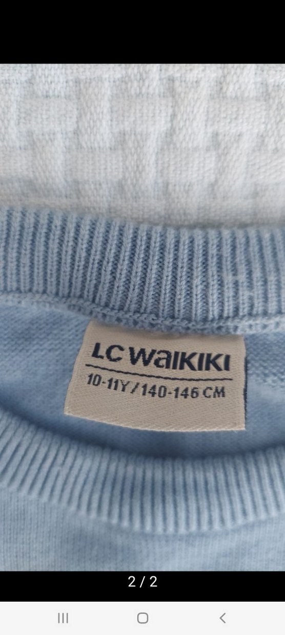 Nakışlı Örgü Mavi Kedi Kazak - Görsel 2