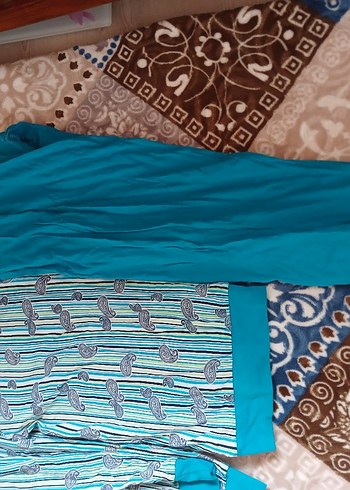 Renkli Desenli Mavi  Pijama - Görsel 2