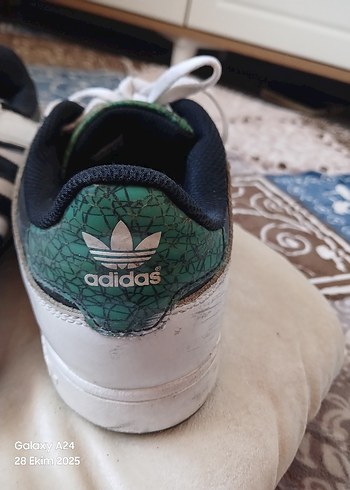 Beyaz Siyah Çizgili Bağcıklı erkek Spor Ayakkabı - Görsel 8