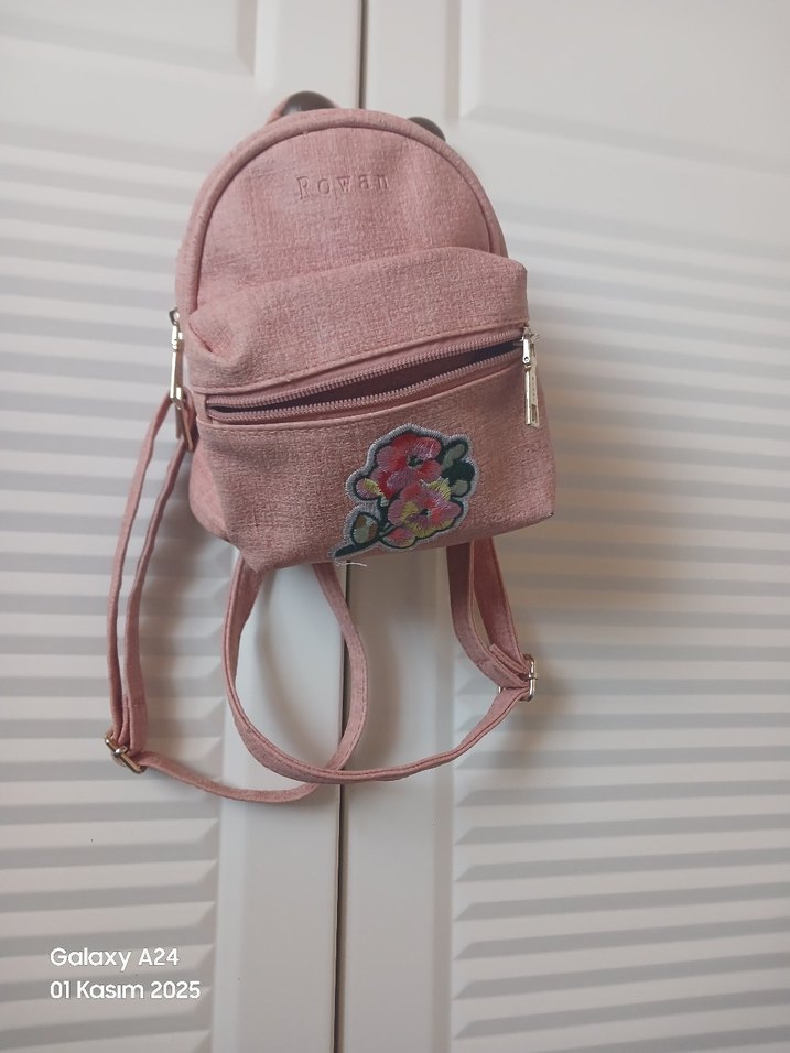 Pembe Nakışlı Fermuarlı çocuk Sırt Çantası - Görsel 3