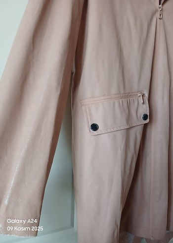 Bej Düğmeli Midi Kadın Yağmurluk - Görsel 6