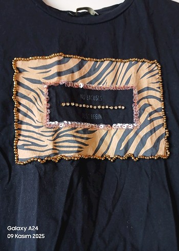 Kısa Kollu Siyah Hamile Tişörtü - Görsel 3