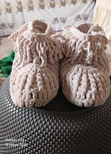 38 Beden camel Renk örgülü panduf