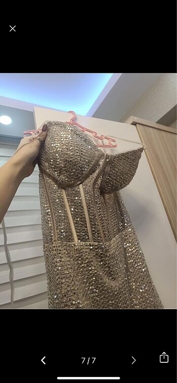 xs Beden altın Renk Zara abiye