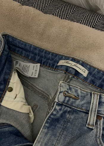 Kadın Mavi Bol Kesim Midi Denim Pantolon - Görsel 2