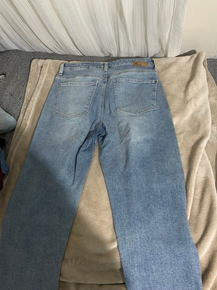 Kadın Mavi Bol Kesim Midi Denim Pantolon - Görsel 3